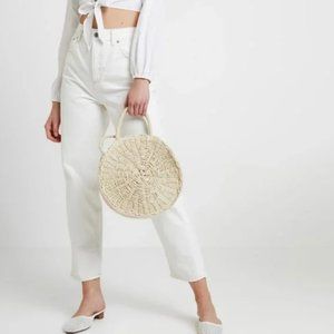 Topshop High Waisted White Ivory Mom Jeans Petite W26